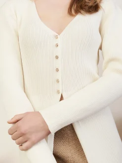 FLEUR KNITTED CARDIGAN CREAM