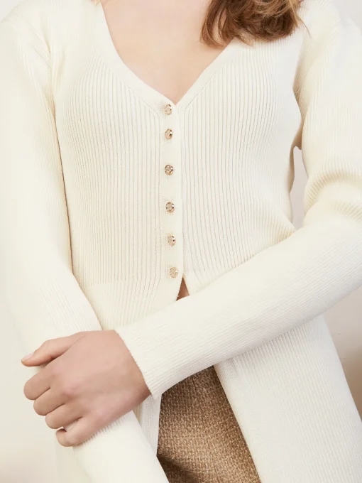 FLEUR KNITTED CARDIGAN CREAM