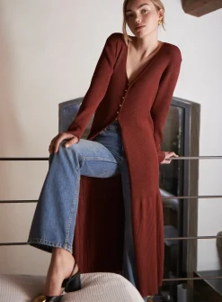 FLEUR KNITTED CARDIGAN WINE